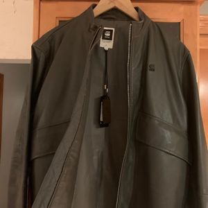 Raw leather jacket